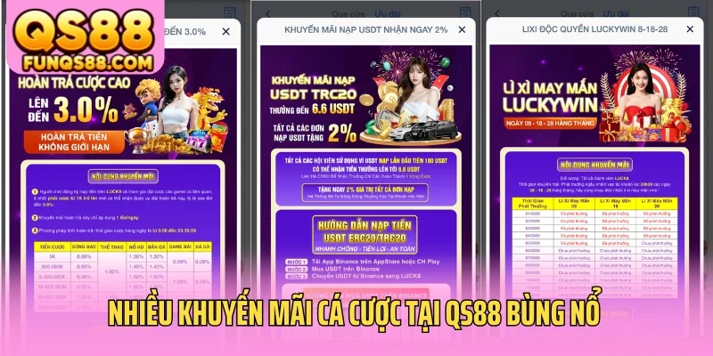Nhiều khuyến mãi cá cược tại QS88 bùng nổ